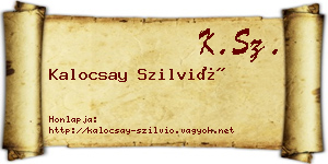 Kalocsay Szilvió névjegykártya